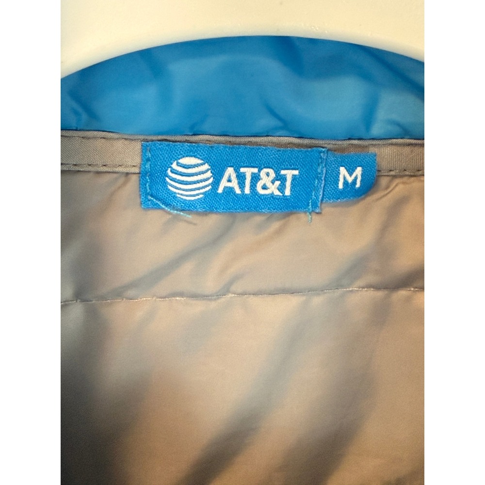 AT&T Sales Blue Gray Colorblock Puffer‎ Jacket Size Medium - Picture 6 of 9